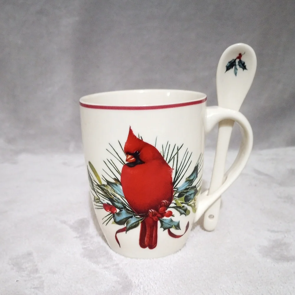 Lenox Winter Greetings Cardinal Hot Cocoa Mug & Spoon